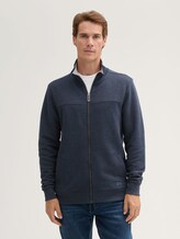 Sweatjacke mit Stehkragen - Männer - sky captain blue white melange Sweatjacke mit Stehkragen - Männer - sky captain blue white melange - 1 - TOM TAILOR
