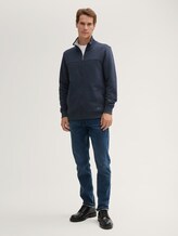 Sweatjacke mit Stehkragen - Männer - sky captain blue white melange Sweatjacke mit Stehkragen - Männer - sky captain blue white melange - 3 - TOM TAILOR