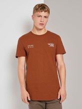 T-Shirt mit kleinem Schriftprint - Männer - Goji Orange T-Shirt mit kleinem Schriftprint - Männer - Goji Orange - 1 - TOM TAILOR Denim
