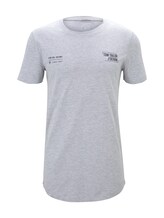 TOM TAILOR DENIM Herren T-Shirt mit kleinem Schriftprint, grau, Gr.XXL
