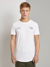 T-Shirt mit kleinem Schriftprint - Männer - White T-Shirt mit kleinem Schriftprint - Männer - White - 1 - TOM TAILOR Denim