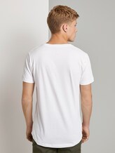 T-Shirt mit kleinem Schriftprint - Männer - White T-Shirt mit kleinem Schriftprint - Männer - White - 2 - TOM TAILOR Denim