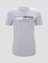T-Shirt with a logo print - Men - Light Stone Grey Melange T-Shirt with a logo print - Men - Light Stone Grey Melange - 7 - TOM TAILOR Denim