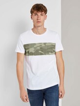 T-Shirt mit Printstreifen - Männer - White T-Shirt mit Printstreifen - Männer - White - 1 - TOM TAILOR Denim