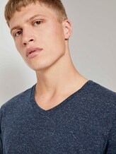 Meliertes T-Shirt mit V-Ausschnitt - Männer - Sky Captain Blue Non-Solid Meliertes T-Shirt mit V-Ausschnitt - Männer - Sky Captain Blue Non-Solid - 10 - TOM TAILOR Denim