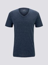 Meliertes T-Shirt mit V-Ausschnitt - Männer - Sky Captain Blue Non-Solid Meliertes T-Shirt mit V-Ausschnitt - Männer - Sky Captain Blue Non-Solid - 7 - TOM TAILOR Denim