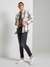 Meliertes T-Shirt mit V-Ausschnitt - Männer - dry greyish olive melange Meliertes T-Shirt mit V-Ausschnitt - Männer - dry greyish olive melange - 3 - TOM TAILOR Denim