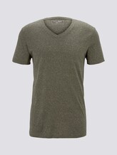 Meliertes T-Shirt mit V-Ausschnitt - Männer - dry greyish olive melange Meliertes T-Shirt mit V-Ausschnitt - Männer - dry greyish olive melange - 7 - TOM TAILOR Denim