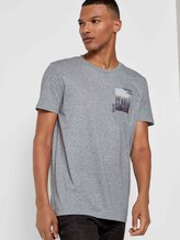 Meliertes T-Shirt mit Fotoprint - Männer - white melange Meliertes T-Shirt mit Fotoprint - Männer - white melange - 5 - TOM TAILOR Denim