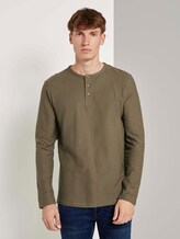 Strukturiertes Henley-Langarmshirt - Männer - Dry Greyish Olive Strukturiertes Henley-Langarmshirt - Männer - Dry Greyish Olive - 1 - TOM TAILOR Denim