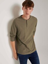 Strukturiertes Henley-Langarmshirt - Männer - Dry Greyish Olive Strukturiertes Henley-Langarmshirt - Männer - Dry Greyish Olive - 5 - TOM TAILOR Denim