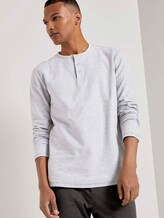Strukturiertes Henley-Langarmshirt - Männer - Light Stone Grey Melange Strukturiertes Henley-Langarmshirt - Männer - Light Stone Grey Melange - 5 - TOM TAILOR Denim