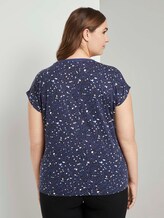 T-Shirt mit kleinem Schleifendetail - Frauen - navy based terrazzo T-Shirt mit kleinem Schleifendetail - Frauen - navy based terrazzo - 2 - My True Me