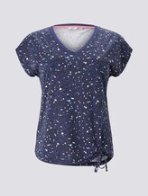 T-Shirt mit kleinem Schleifendetail - Frauen - navy based terrazzo T-Shirt mit kleinem Schleifendetail - Frauen - navy based terrazzo - 7 - My True Me