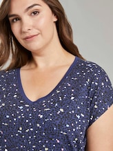 T-Shirt mit kleinem Schleifendetail - Frauen - navy based terrazzo T-Shirt mit kleinem Schleifendetail - Frauen - navy based terrazzo - 9 - My True Me