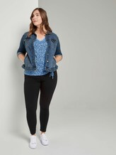 T-Shirt mit kleinem Schleifendetail - Frauen - blue abstract design T-Shirt mit kleinem Schleifendetail - Frauen - blue abstract design - 3 - My True Me