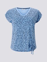 T-Shirt mit kleinem Schleifendetail - Frauen - blue abstract design T-Shirt mit kleinem Schleifendetail - Frauen - blue abstract design - 7 - My True Me