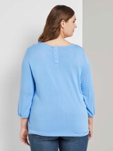 Lockeres Shirt mit elastischem Bund - Frauen - sea blue Lockeres Shirt mit elastischem Bund - Frauen - sea blue - 2 - My True Me