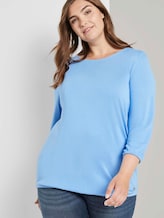 Lockeres Shirt mit elastischem Bund - Frauen - sea blue Lockeres Shirt mit elastischem Bund - Frauen - sea blue - 5 - My True Me