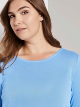 Lockeres Shirt mit elastischem Bund - Frauen - sea blue Lockeres Shirt mit elastischem Bund - Frauen - sea blue - 9 - My True Me