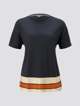 T-Shirt mit gestreiftem Saum - Frauen - Sky Captain Blue T-Shirt mit gestreiftem Saum - Frauen - Sky Captain Blue - 7 - Mine to five