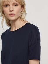 T-Shirt mit gestreiftem Saum - Frauen - Sky Captain Blue T-Shirt mit gestreiftem Saum - Frauen - Sky Captain Blue - 9 - Mine to five