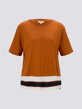 T-Shirt mit gestreiftem Saum - Frauen - Baked Ginger Orange T-Shirt mit gestreiftem Saum - Frauen - Baked Ginger Orange - 7 - Mine to five