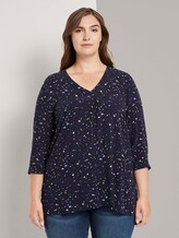 Bluse mit Faltendetails - Frauen - navy based terrazzo Bluse mit Faltendetails - Frauen - navy based terrazzo - 1 - My True Me