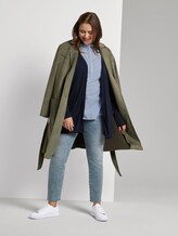 Curvy - Gestreifte Bluse mit Henley-Kragen - Frauen - sea blue ecru stripe Curvy - Gestreifte Bluse mit Henley-Kragen - Frauen - sea blue ecru stripe - 3 - My True Me