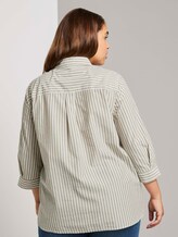 Gestreifte Bluse mit Henley-Kragen - Frauen - whisper wood stripe vertical Gestreifte Bluse mit Henley-Kragen - Frauen - whisper wood stripe vertical - 2 - My True Me