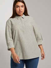 Gestreifte Bluse mit Henley-Kragen - Frauen - whisper wood stripe vertical Gestreifte Bluse mit Henley-Kragen - Frauen - whisper wood stripe vertical - 5 - My True Me
