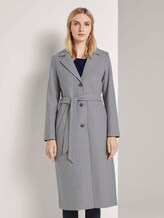 Langer Mantel mit Bindegürtel - Frauen - Smooth Grey Melange Langer Mantel mit Bindegürtel - Frauen - Smooth Grey Melange - 1 - TOM TAILOR