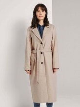 Langer Mantel mit Bindegürtel - Frauen - light-camel melange Langer Mantel mit Bindegürtel - Frauen - light-camel melange - 1 - TOM TAILOR