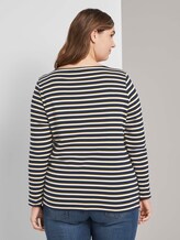 Gestreiftes Langarmshirt - Frauen - navy yellow white stripe Gestreiftes Langarmshirt - Frauen - navy yellow white stripe - 2 - My True Me