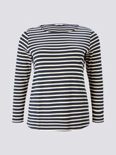 Gestreiftes Langarmshirt - Frauen - navy yellow white stripe Gestreiftes Langarmshirt - Frauen - navy yellow white stripe - 7 - My True Me
