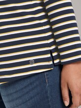 Gestreiftes Langarmshirt - Frauen - navy yellow white stripe Gestreiftes Langarmshirt - Frauen - navy yellow white stripe - 9 - My True Me