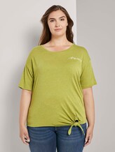 T-Shirt mit Knotendetail - Frauen - wood green melange T-Shirt mit Knotendetail - Frauen - wood green melange - 1 - My True Me