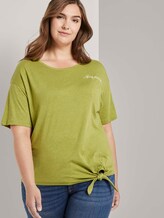 T-Shirt mit Knotendetail - Frauen - wood green melange T-Shirt mit Knotendetail - Frauen - wood green melange - 5 - My True Me