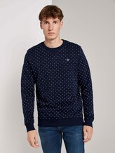 Gemustertes Sweatshirt - Männer - navy mini stripes print Gemustertes Sweatshirt - Männer - navy mini stripes print - 1 - TOM TAILOR Denim