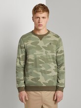 Gemustertes Sweatshirt - Männer - khaki stripe camou print Gemustertes Sweatshirt - Männer - khaki stripe camou print - 1 - TOM TAILOR Denim