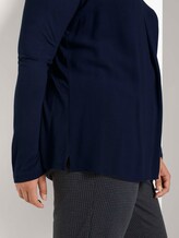 Langarmshirt mit Faltendetail - Frauen - Sky Captain Blue Langarmshirt mit Faltendetail - Frauen - Sky Captain Blue - 10 - My True Me