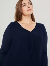 Langarmshirt mit Faltendetail - Frauen - Sky Captain Blue Langarmshirt mit Faltendetail - Frauen - Sky Captain Blue - 9 - My True Me