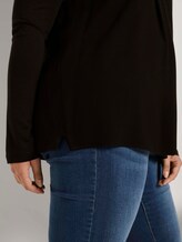 Langarmshirt mit Faltendetail - Frauen - Deep Black Langarmshirt mit Faltendetail - Frauen - Deep Black - 10 - My True Me