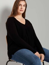 Langarmshirt mit Faltendetail - Frauen - Deep Black Langarmshirt mit Faltendetail - Frauen - Deep Black - 5 - My True Me
