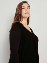 Langarmshirt mit Faltendetail - Frauen - Deep Black Langarmshirt mit Faltendetail - Frauen - Deep Black - 9 - My True Me