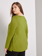 Curvy - Langarmshirt mit Faltendetail - Frauen - wood green Curvy - Langarmshirt mit Faltendetail - Frauen - wood green - 2 - My True Me