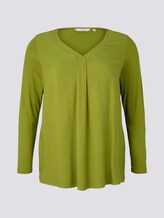 Curvy - Langarmshirt mit Faltendetail - Frauen - wood green Curvy - Langarmshirt mit Faltendetail - Frauen - wood green - 7 - My True Me