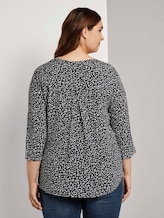 Gemusterte Henley-Bluse - Frauen - navy abstract leopard design Gemusterte Henley-Bluse - Frauen - navy abstract leopard design - 2 - My True Me