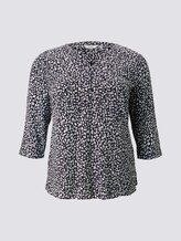 Gemusterte Henley-Bluse - Frauen - navy abstract leopard design Gemusterte Henley-Bluse - Frauen - navy abstract leopard design - 7 - My True Me