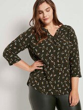 Patterned Henley blouse - Women - rosin flower pattern Patterned Henley blouse - Women - rosin flower pattern - 5 - My True Me